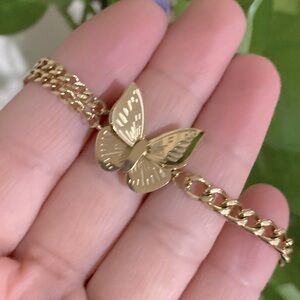 14K Gold Plated Butterfly Bracelet